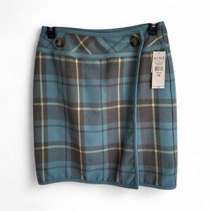 Nine & Company 90s Style Plaid Wrap Skirt
